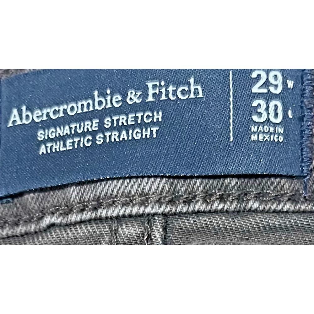 Abercrombie & Fitch Mens 29x30 Signature Stretch Athletic Straight Brown Jeans - Picture 7 of 7